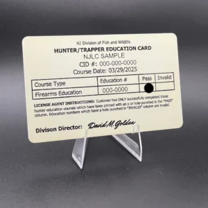 NJ Hunter / Trapper Education Card
